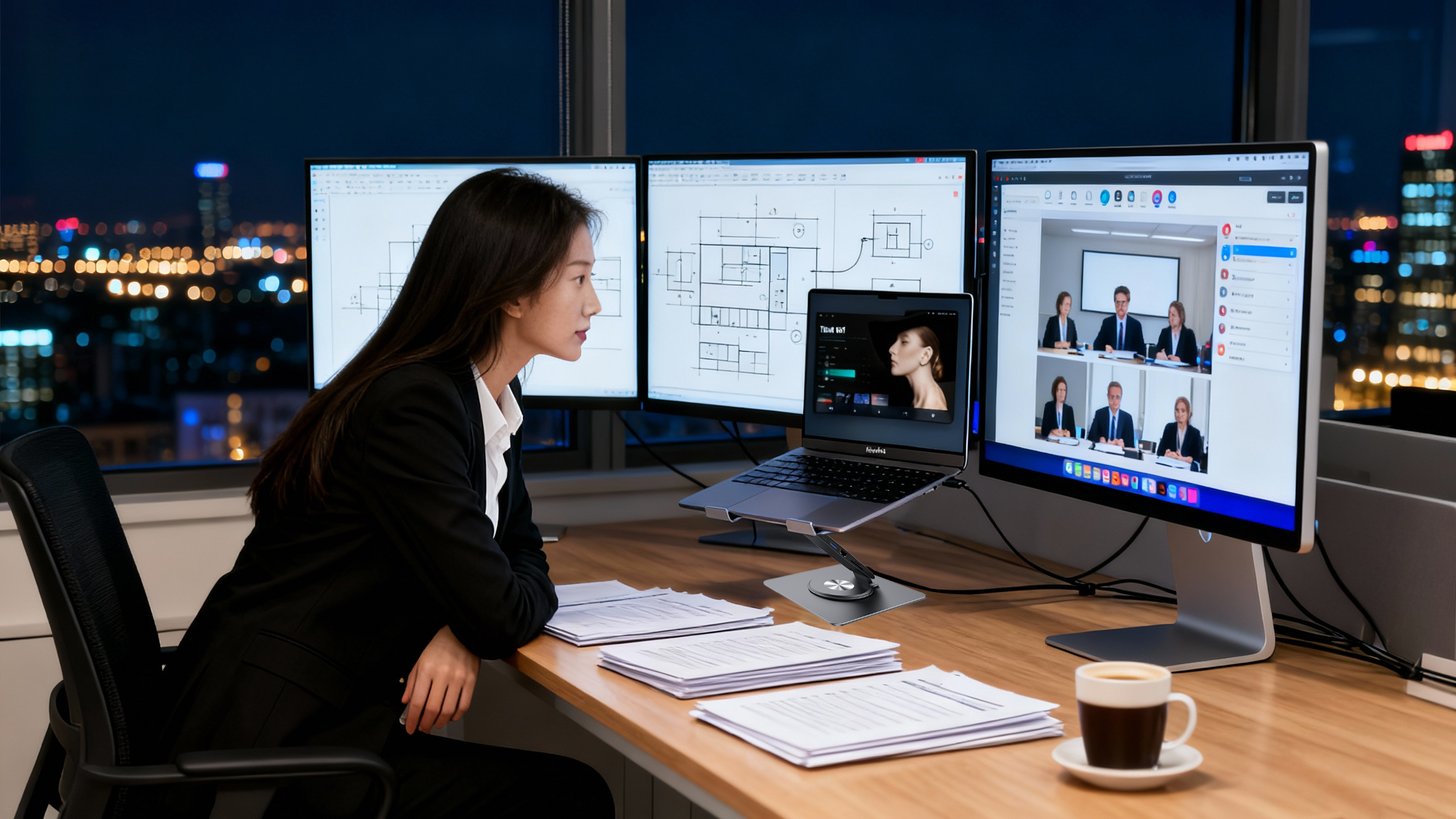 PCR100F Aluminum Laptop Riser Docking Station
