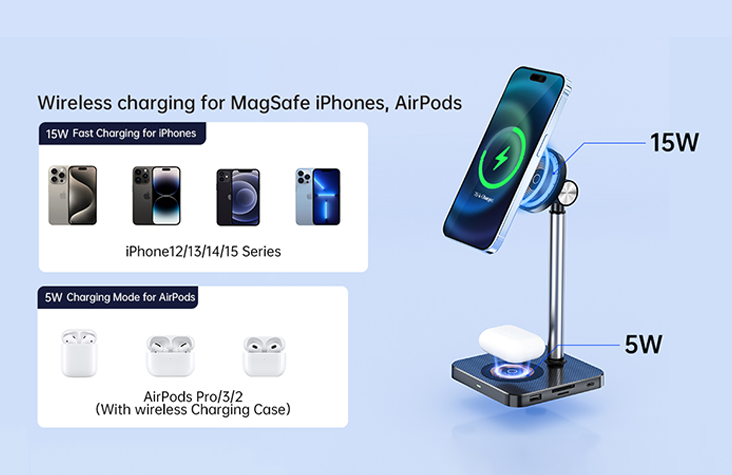 thunderbolt docking station stand with wireless charger