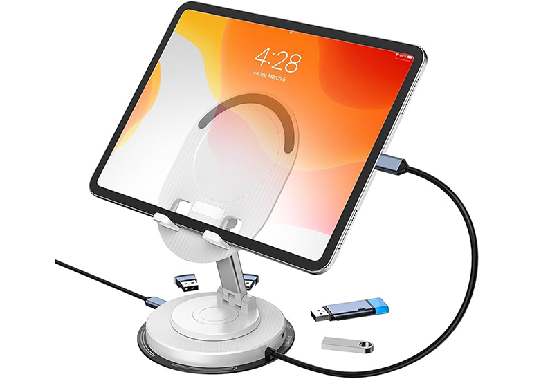 portable 5-in-1 tablet stand with type-C hub