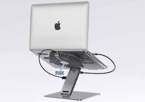 PC200B+FAN Laptop Stand Docking Station 9-IN-1